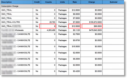 Validate count, rate, and charge on invoice