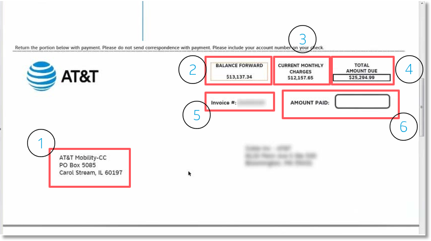 Scroll down the invoice to the Return Payment section