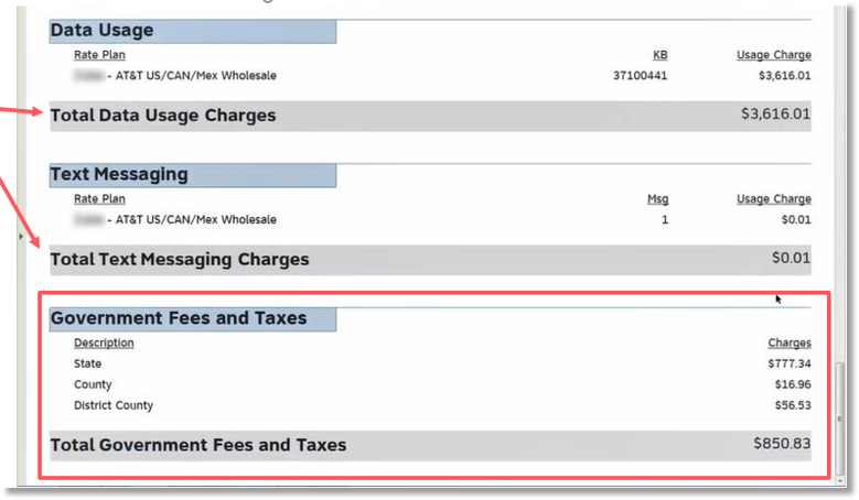 Government Fees and Taxes