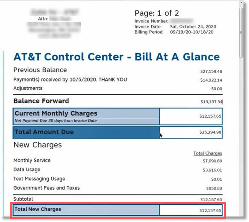 Total New Charges