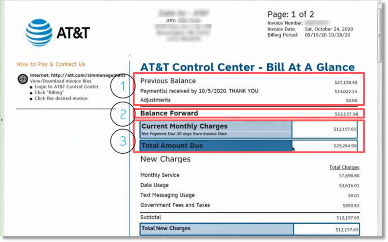 Bill At A Glance section