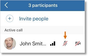 Tap the Microphone icon to mute or unmute yourself.