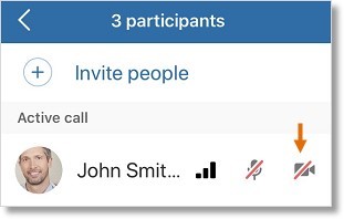 Tap the Video icon to toggle your camera on or off.