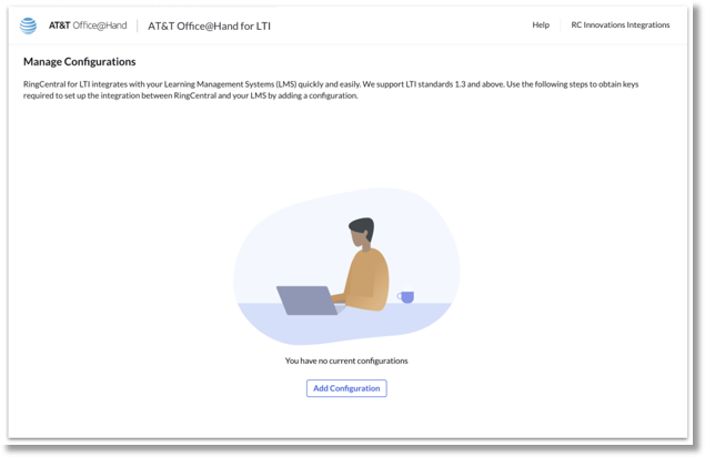 Navigate to the AT&T Office@Hand for LTI app gallery listing to sign in and begin your setup.