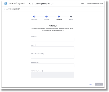 Paste the displayed fields obtained from your LMS