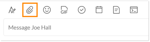 Click the Attach file paperclip icon above the message field.