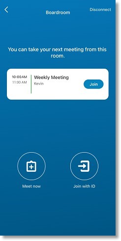 Tap Join to connect to a meeting up to five minutes before it starts.