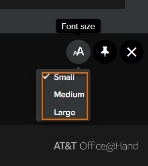 Select the font size you want to use.