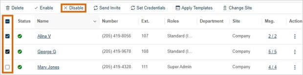 To disable multiple extensions at once, tick their corresponding checkbox and click Disable.