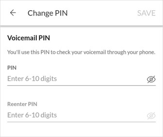 Under Voicemail PIN, tap Change PIN.