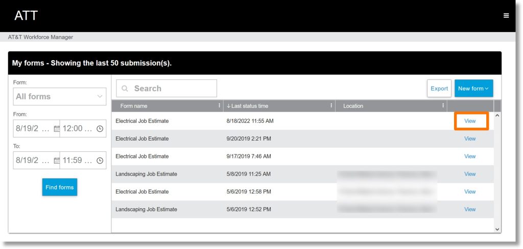 Print a submitted Form in AT&T Workforce Manager - Asecare