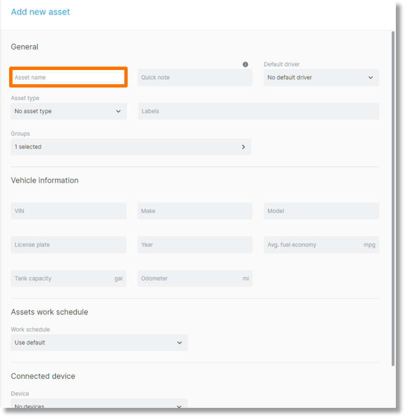 Continue filling out desired fields and/or selecting the desired drop-downs.