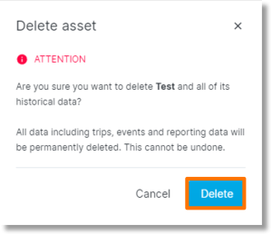 A message populates to confirm the delete option. Click Delete.