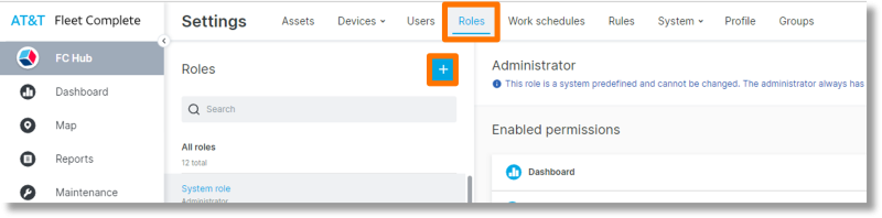 Click Roles and the plus sign.