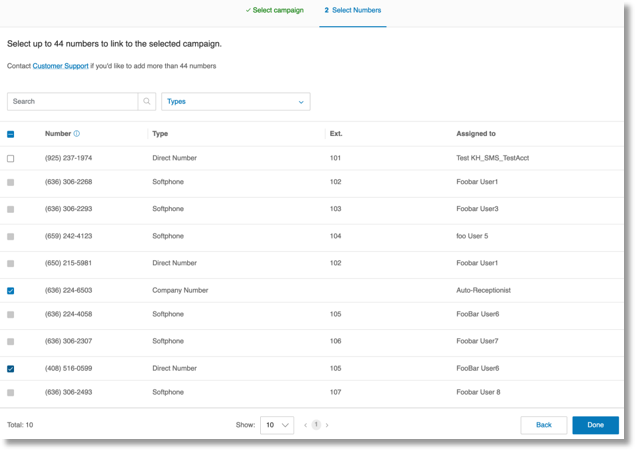 Setting up TCR registration and assigning numbers to your SMS campaigns ...