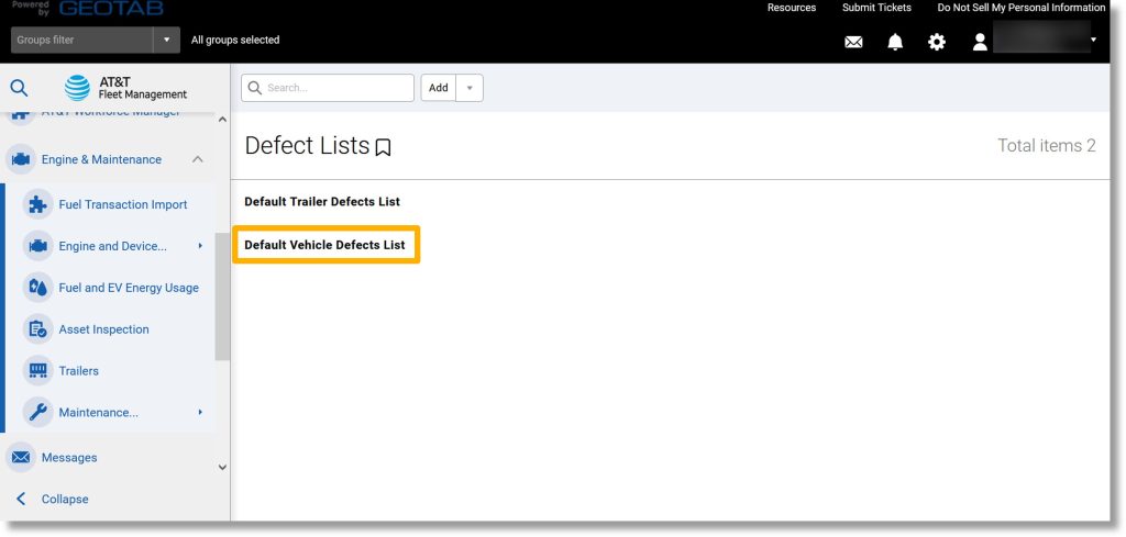 Access a defects list - Asecare