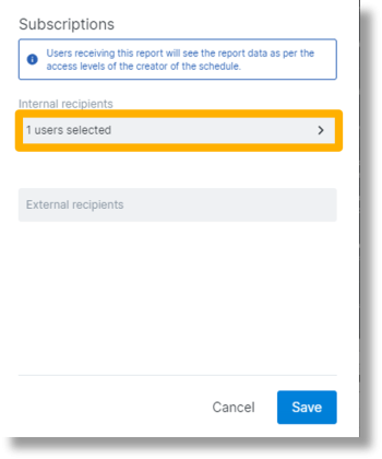 Click the field below “Internal recipients”.