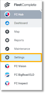 Click Settings on the left side bar.