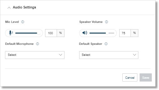 Configuring audio settings