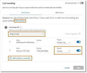 Setting up How Incoming Calls are Handled in the AT&T Office@Hand ...