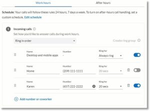 Setting up How Incoming Calls are Handled in the AT&T Office@Hand ...