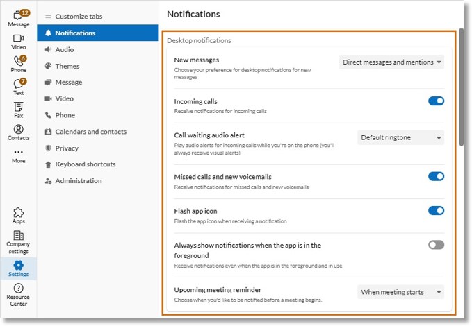 Configuring Notifications and Sounds in the AT&T Office@Hand Mobile ...