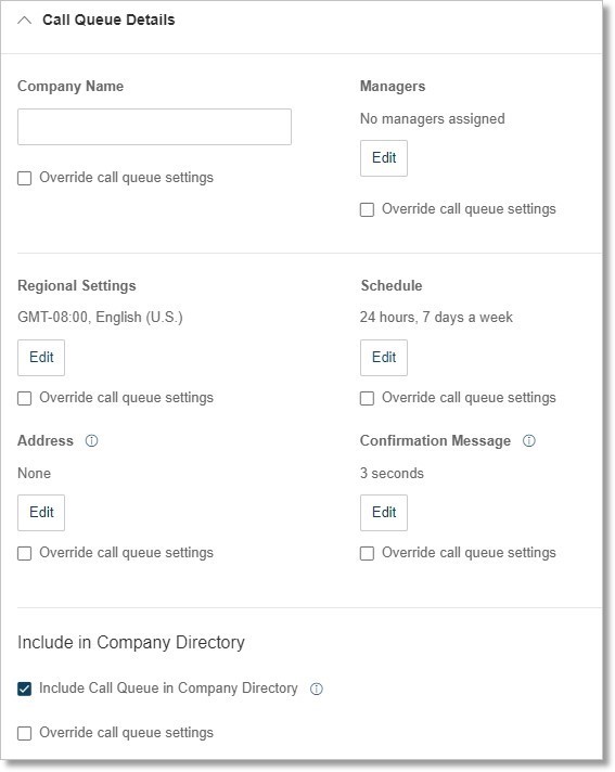 Image of the call queue details screen. 