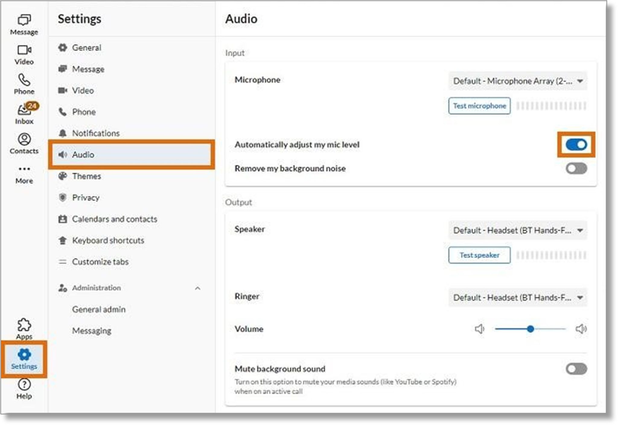 Setting up your Microphone and Speakers for AT&T Office@Hand Desktop ...