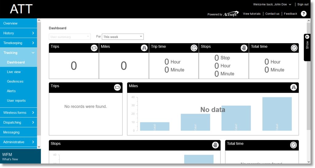 Access the Tracking Dashboard reports in AT&T Workforce Manager - Asecare