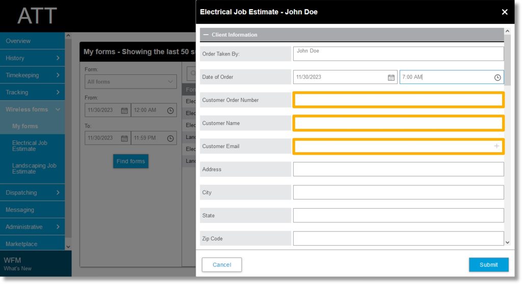 Create a Form in AT&T Workforce Manager - Asecare