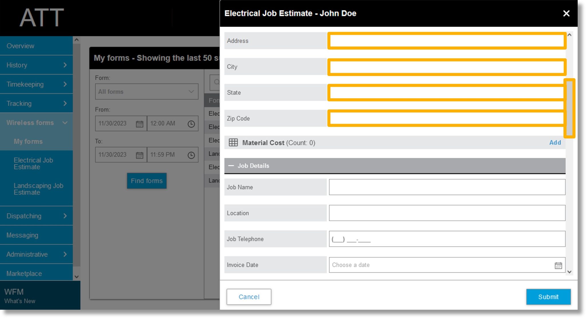 Create a Form in AT&T Workforce Manager - Asecare