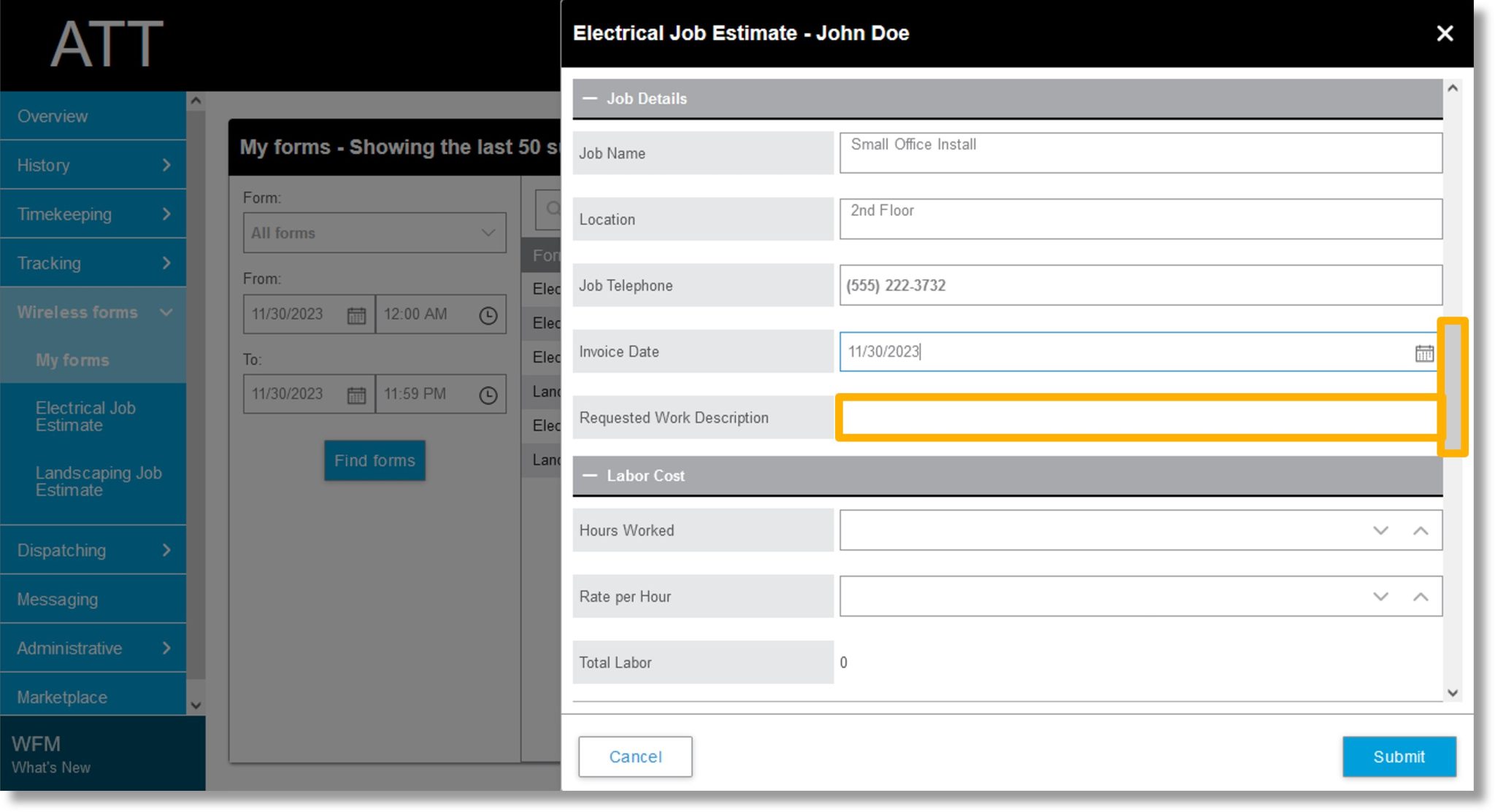 Create a Form in AT&T Workforce Manager - Asecare