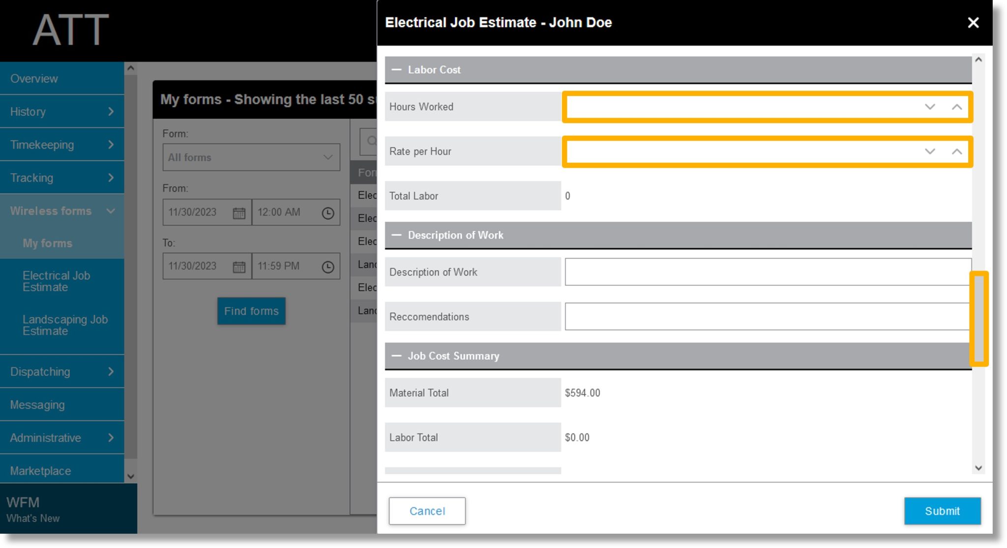 Create a Form in AT&T Workforce Manager - Asecare