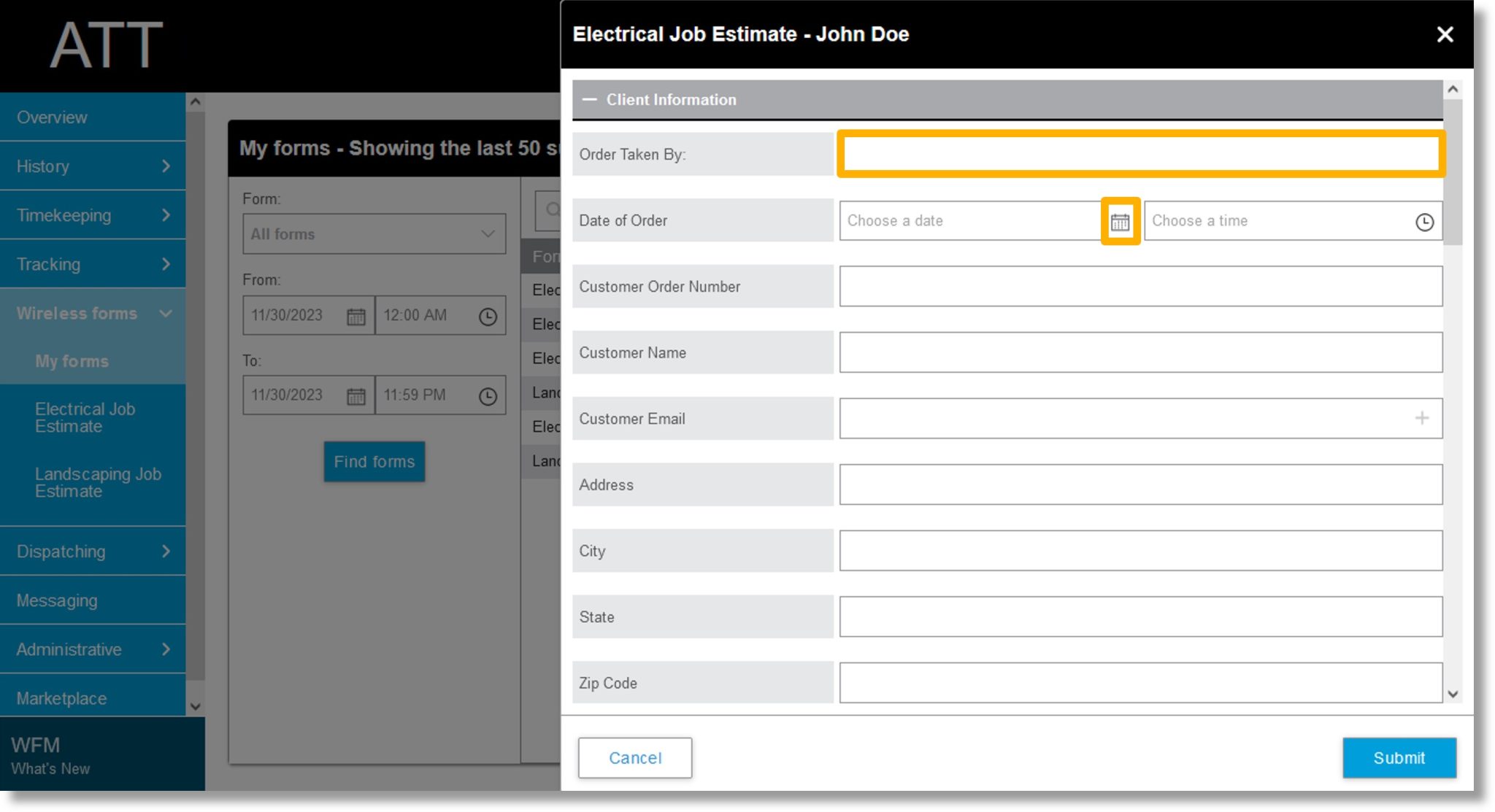 Create a Form in AT&T Workforce Manager - Asecare