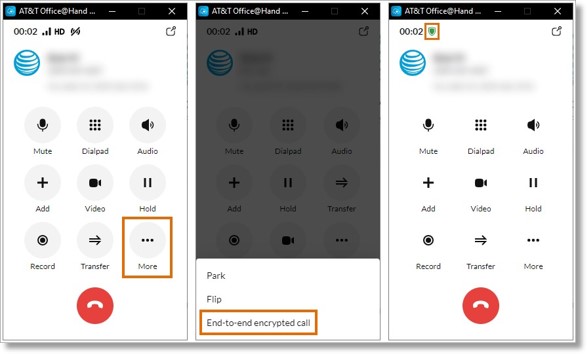 Image of the end-to-end encryption settings.