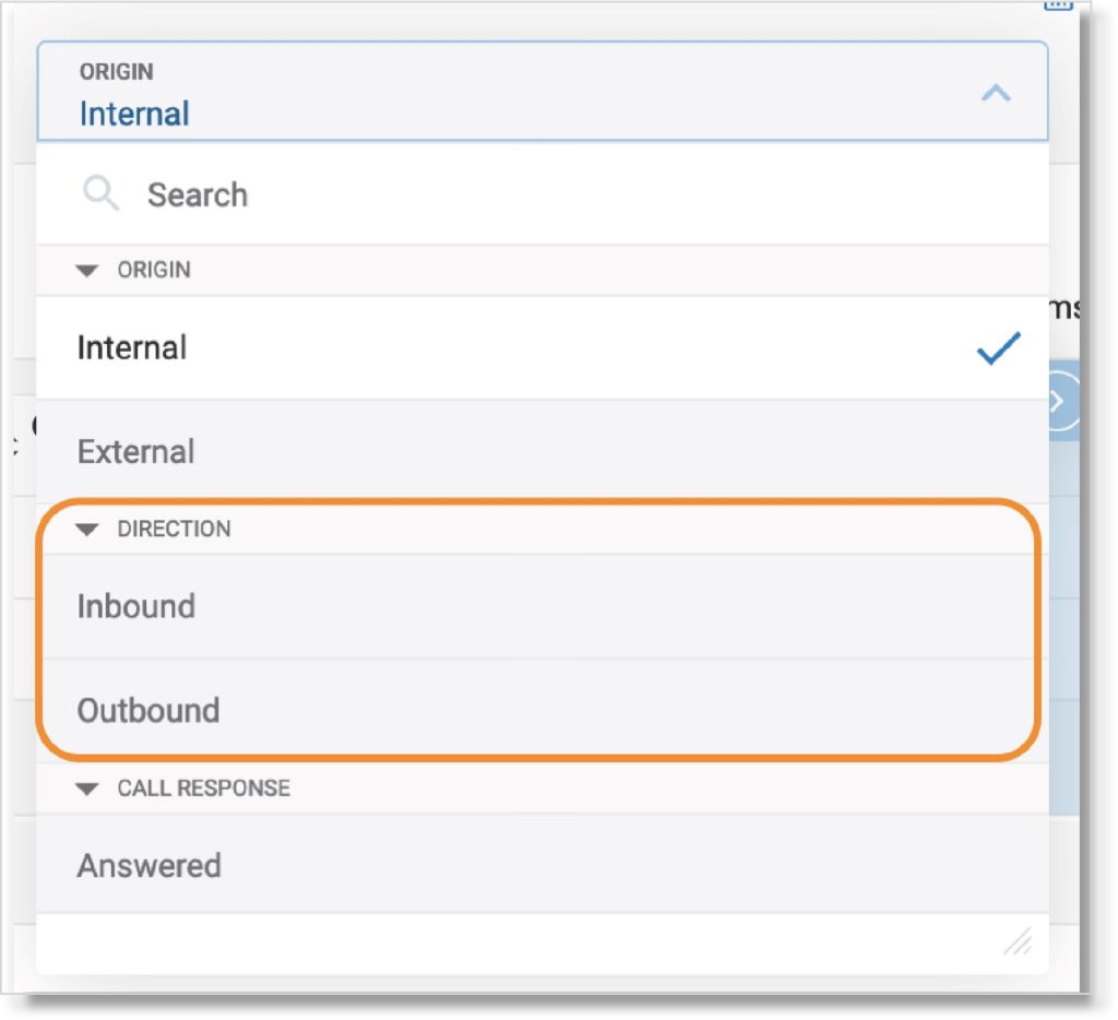 Image of the data filter options.