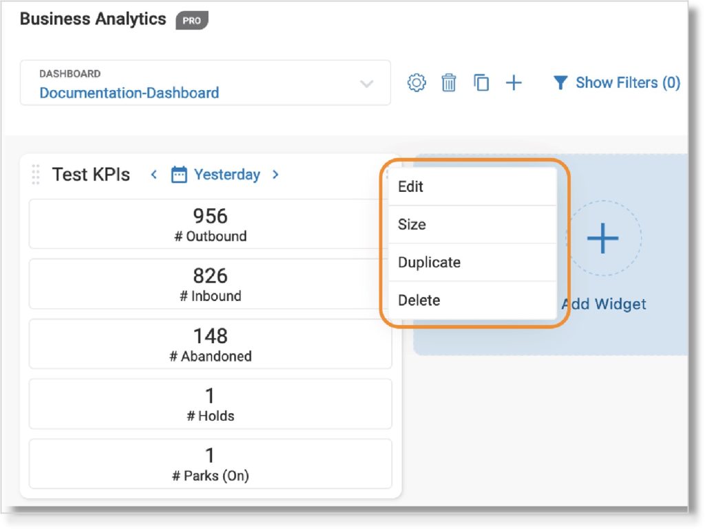 Creating and Managing Business Analytics KPIs Widgets │ AT&T Office ...