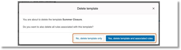 Image of the delete template dialogue.